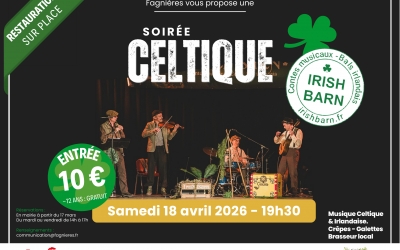 Affiche de Soirée Celtique - avec le groupe Irish Barn