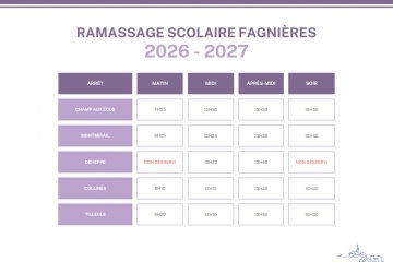 Horaires ramassage scolaire 2026-2027